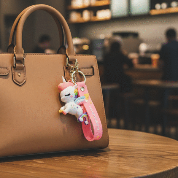 Cute Unicorn Silicone Keychain with Wrist Strap – Premium Accessory - Image 2