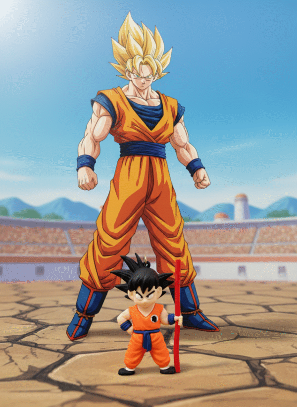 Dragon Ball Z Goku silicone keychain with orange wrist strap featuring Dragon Ball Z logo – anime collectible keyring