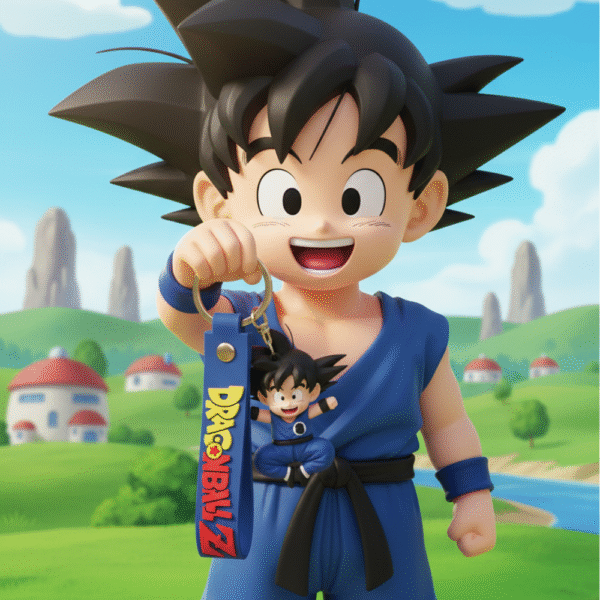Kid Goku Dragon Ball Z Silicone Anime Keychain  with Wrist Strap - Image 3