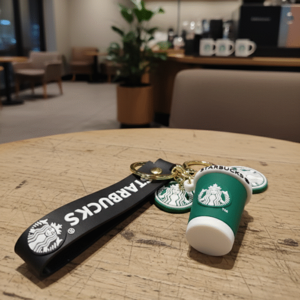 Starbucks Coffee Cup Keychain with Wrist Strap - Cute Coffee Charm Gift - Image 3