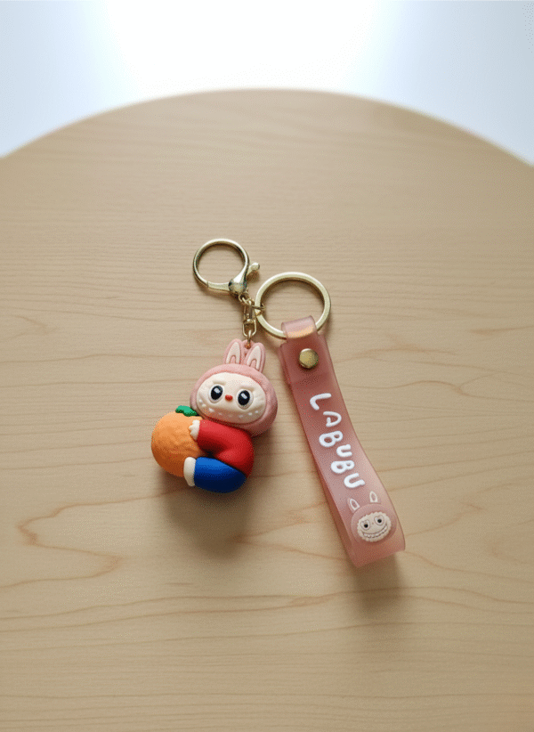 Cute Labubu silicone keychain for bags and keys