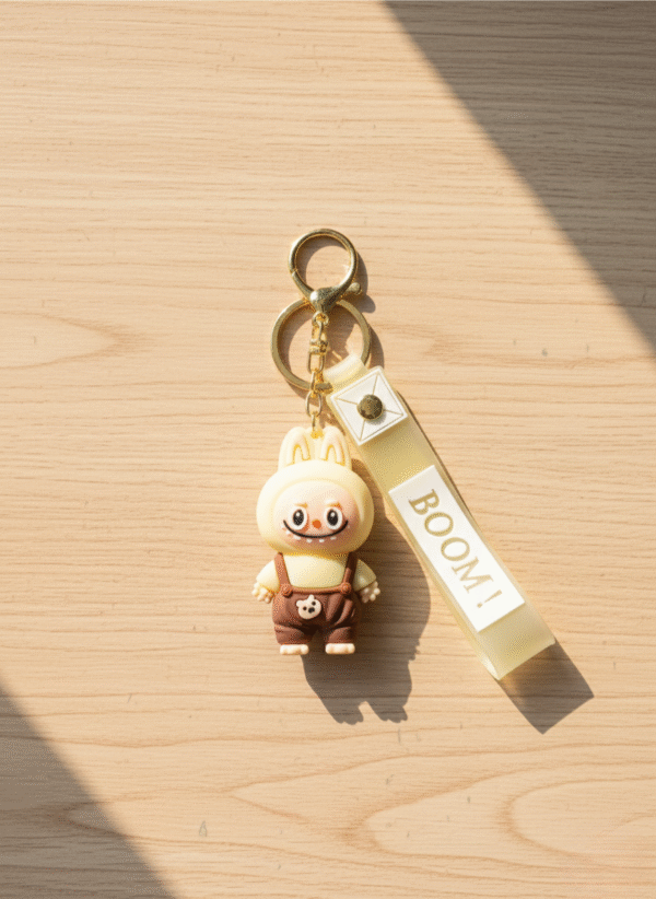 Labubu Premium Keychain with BOOM! Strap – Cute Yellow Character Design - Image 2