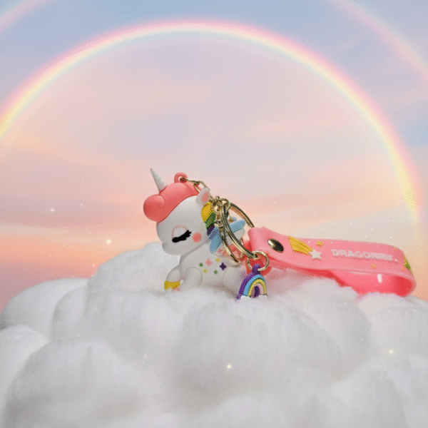 Cute Unicorn Silicone Keychain with Wrist Strap – Premium Accessory